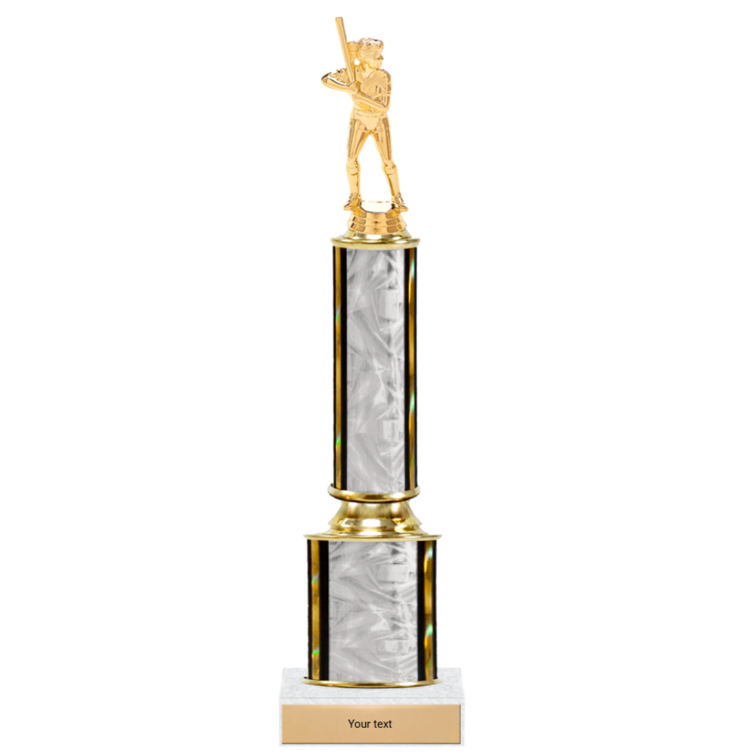 Softball 2 Tier Trophy w/ Figure