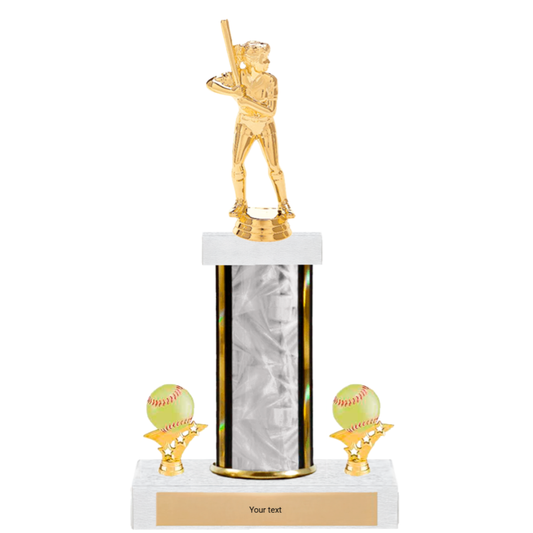 Softball Figure & Trim Single Column Trophy