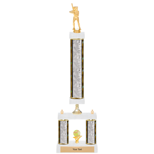 Softball 3-Column 2-Tier Trophy – Elite