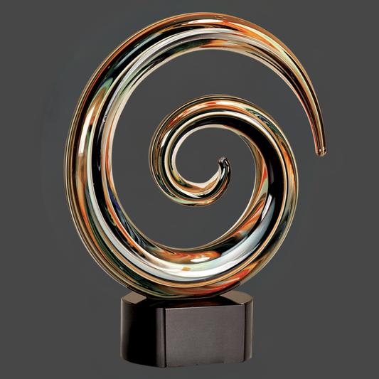 Swirl Art Glass Stand Up Award