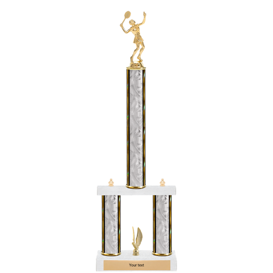 Tennis 3-Column 2-Tier Trophy – Classic