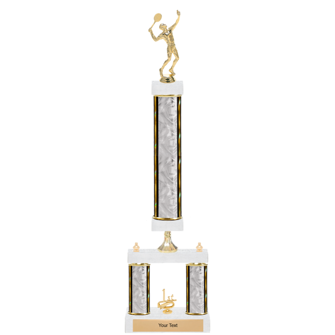 Tennis 3-Column 2-Tier Trophy – Elite