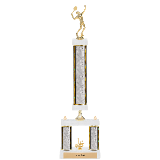 Tennis 3-Column 2-Tier Trophy – Elite