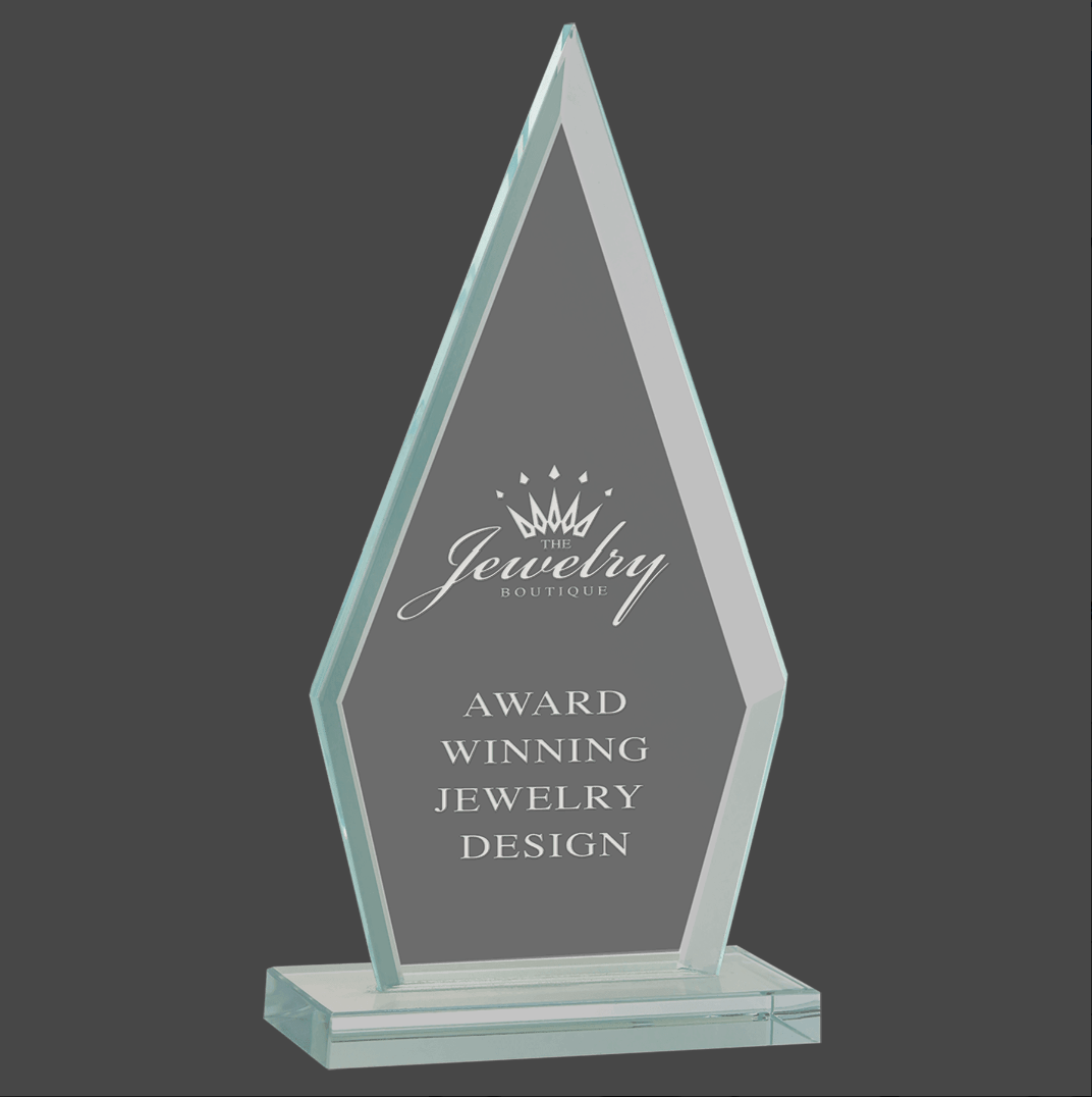 Triangle Jade Glass Stand Up Award