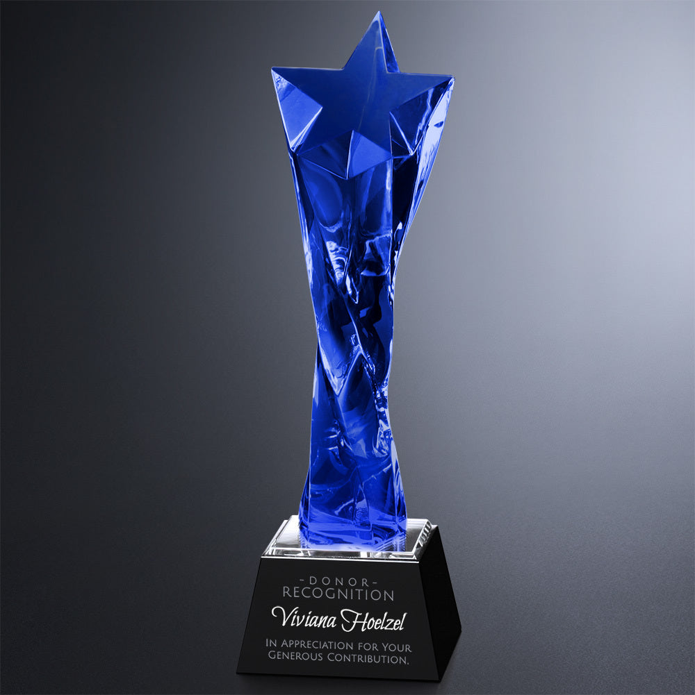 Twisted Star Optic Crystal Stand Up Award