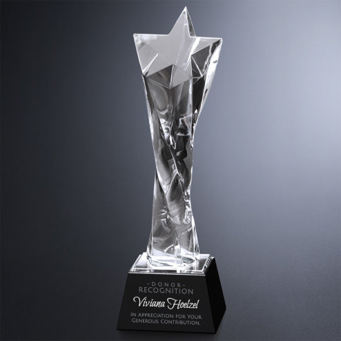 Twisted Star Optic Crystal Stand Up Award