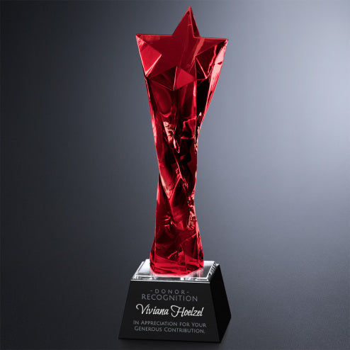 Twisted Star Optic Crystal Stand Up Award