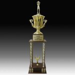 Four Column Large Cup Trophy Two Tier Trophies