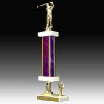 Wide Column Trophy With Right Side Trim Two Tier Trophies