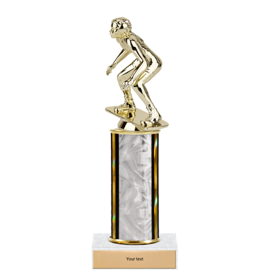 Wrestling Single Column Trophy with Figure