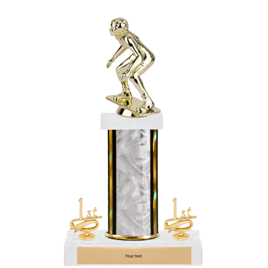 Wrestling Figure & Trim Single Column Trophy