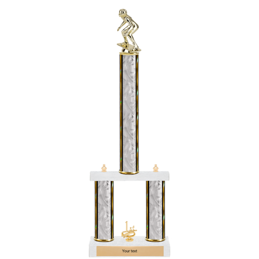 Wrestling 3-Column 2-Tier Trophy – Classic