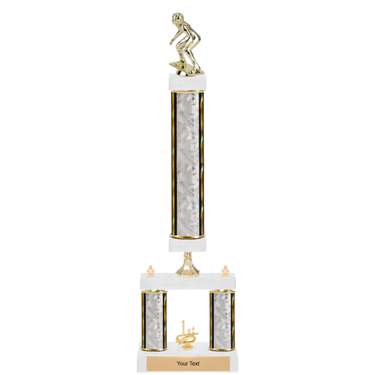 Wrestling 3-Column 2-Tier Trophy – Elite