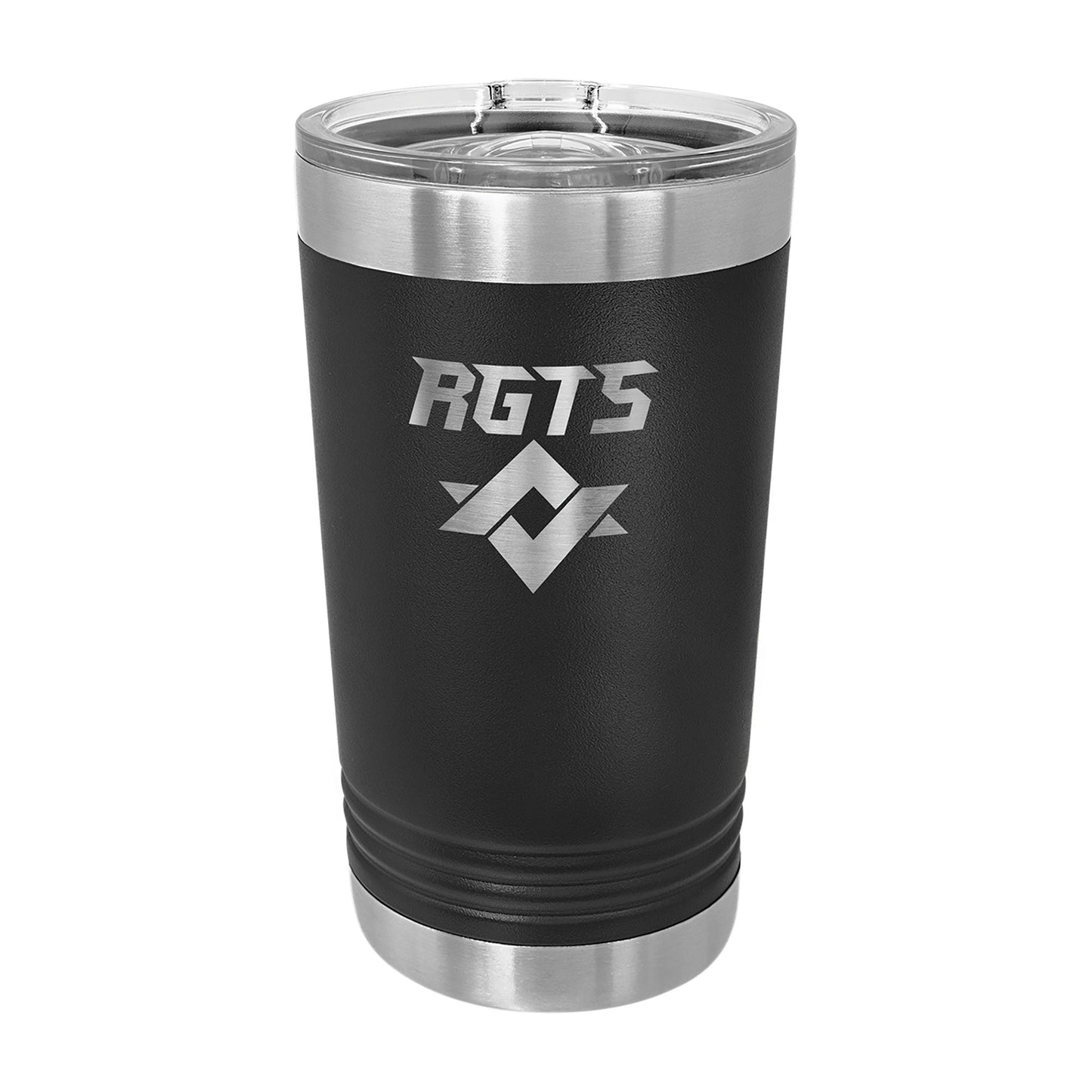 Custom Logo'd - 16 oz. Polar Camel Pint w/Silder Lid Black