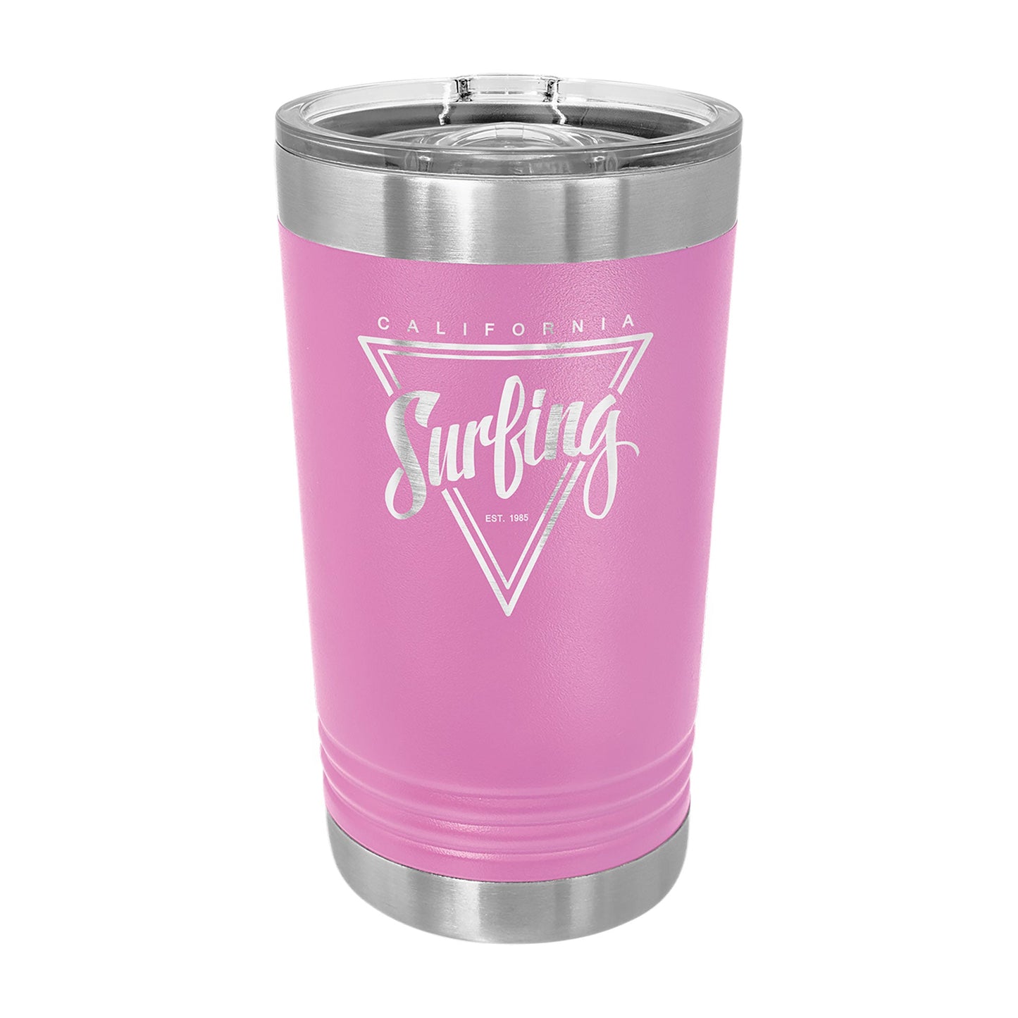 Custom Logo'd - 16 oz. Polar Camel Pint w/Silder Lid Light Purple