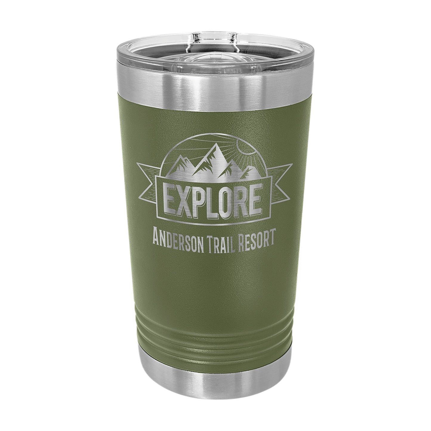 Custom Logo'd - 16 oz. Polar Camel Pint w/Silder Lid