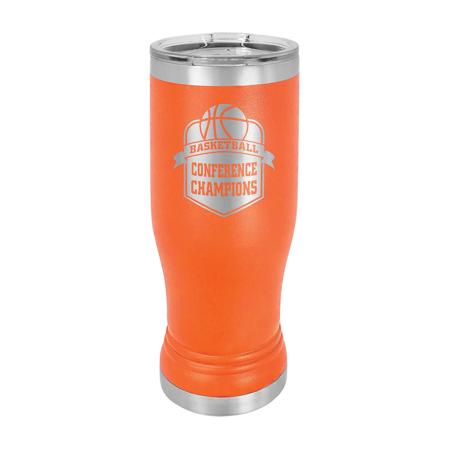 14 oz. Polar Camel Pilsner w/Clear Lid Orange